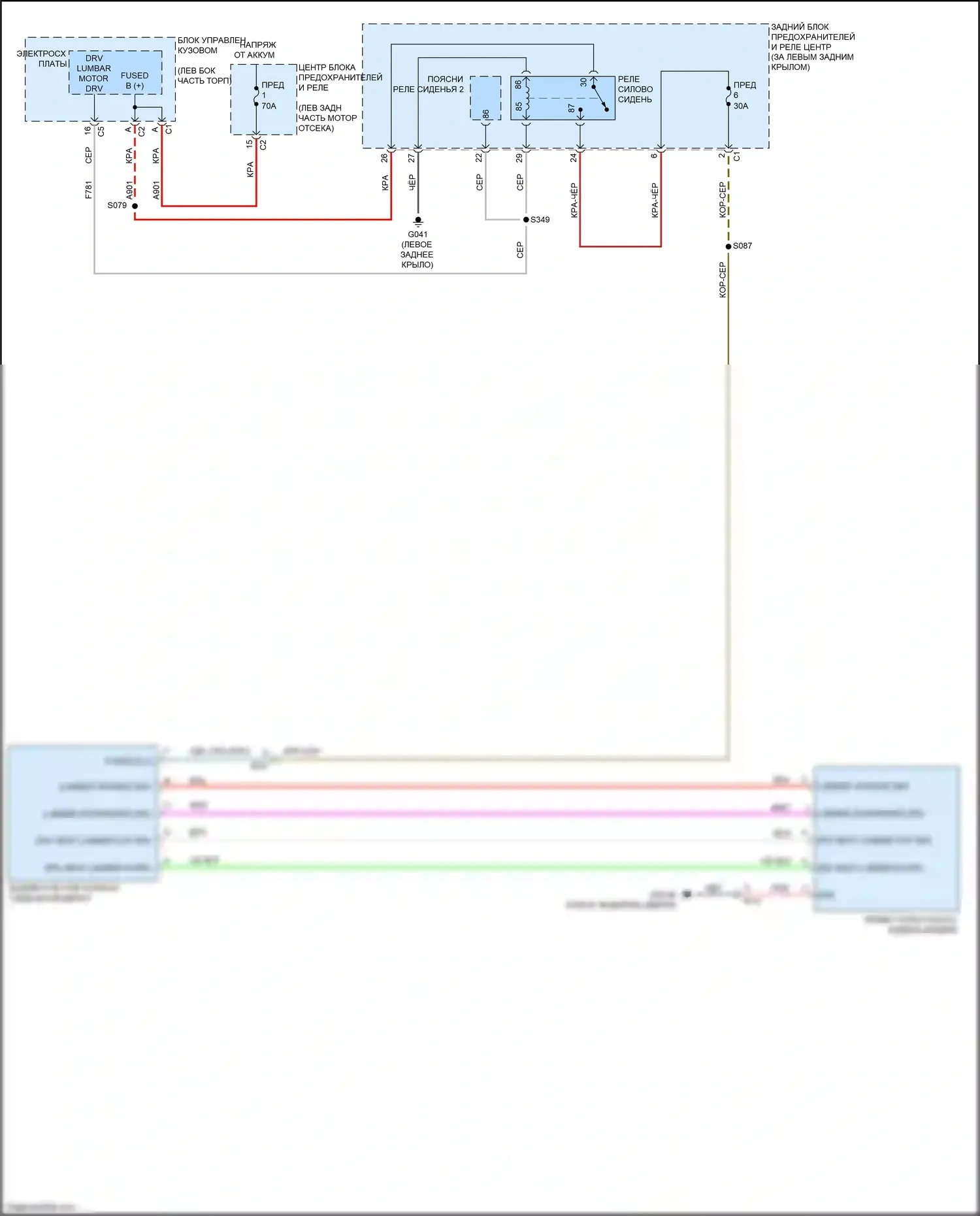 500X FIAT I (2014-2018): Электросхема поясницы водителя 