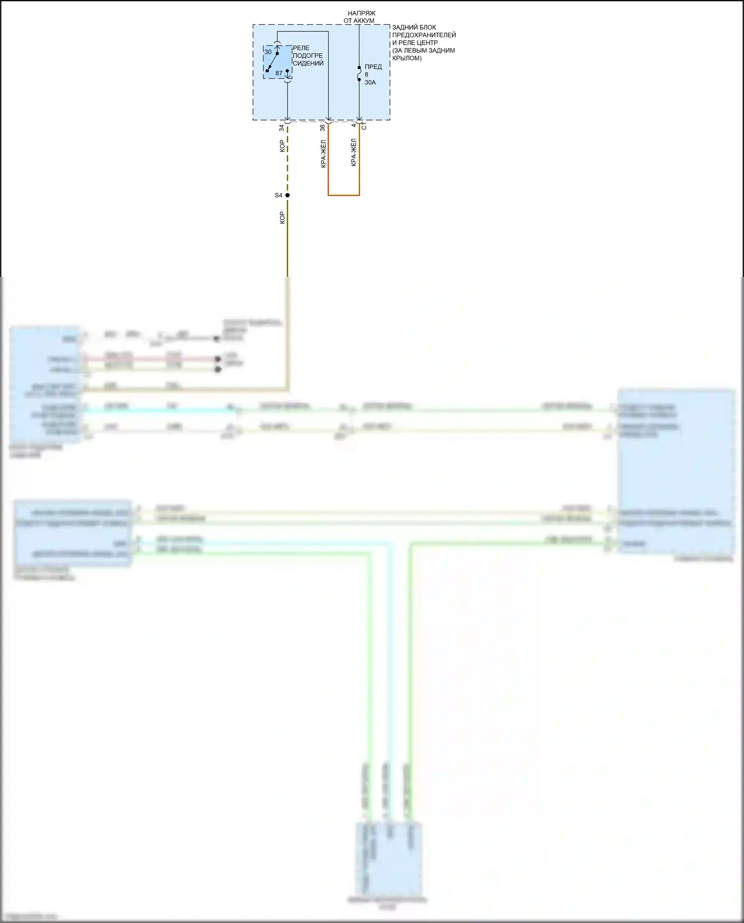 500X FIAT I (2014-2018): Электросхема рулевого колеса с подогревом 