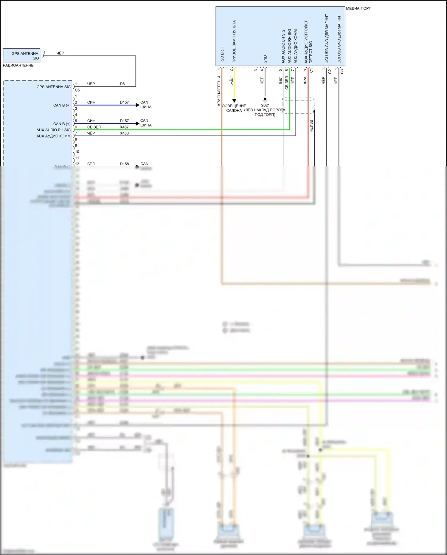 500X FIAT I (2014-2018): Электросхема навигации, база (1 из 2) 