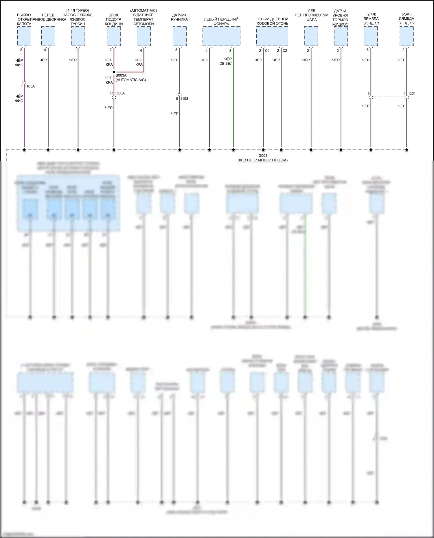 500X FIAT I (2014-2018): Электросхема точек подключения масс (1 из 3) 