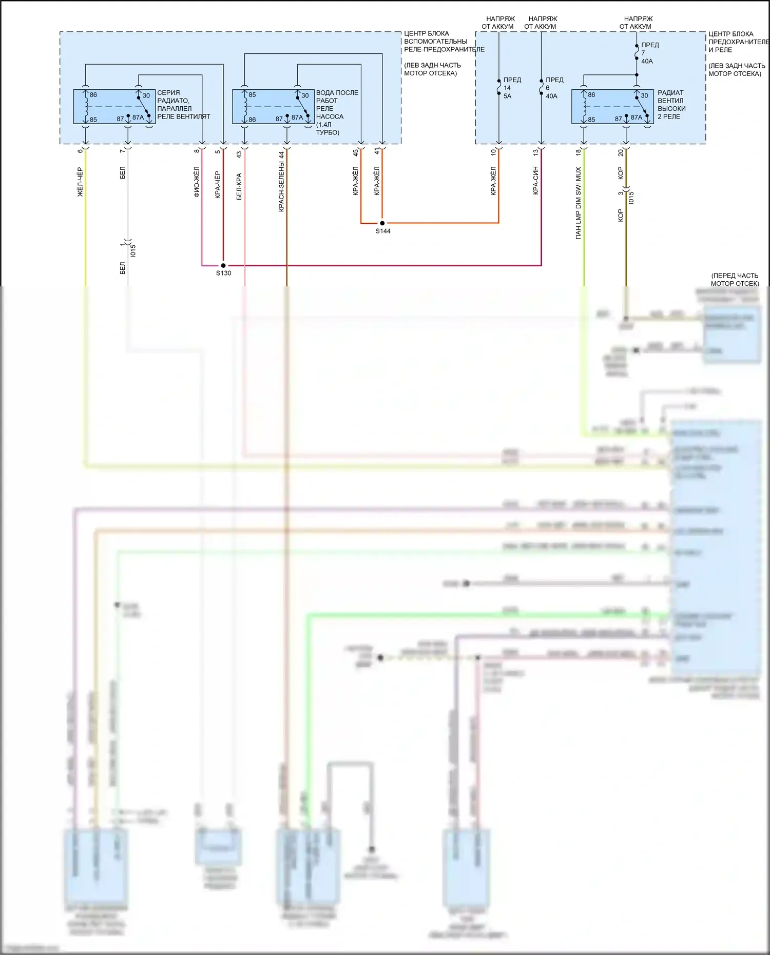 500X FIAT I (2014-2018): Электросхема вентилятора охлаждения 