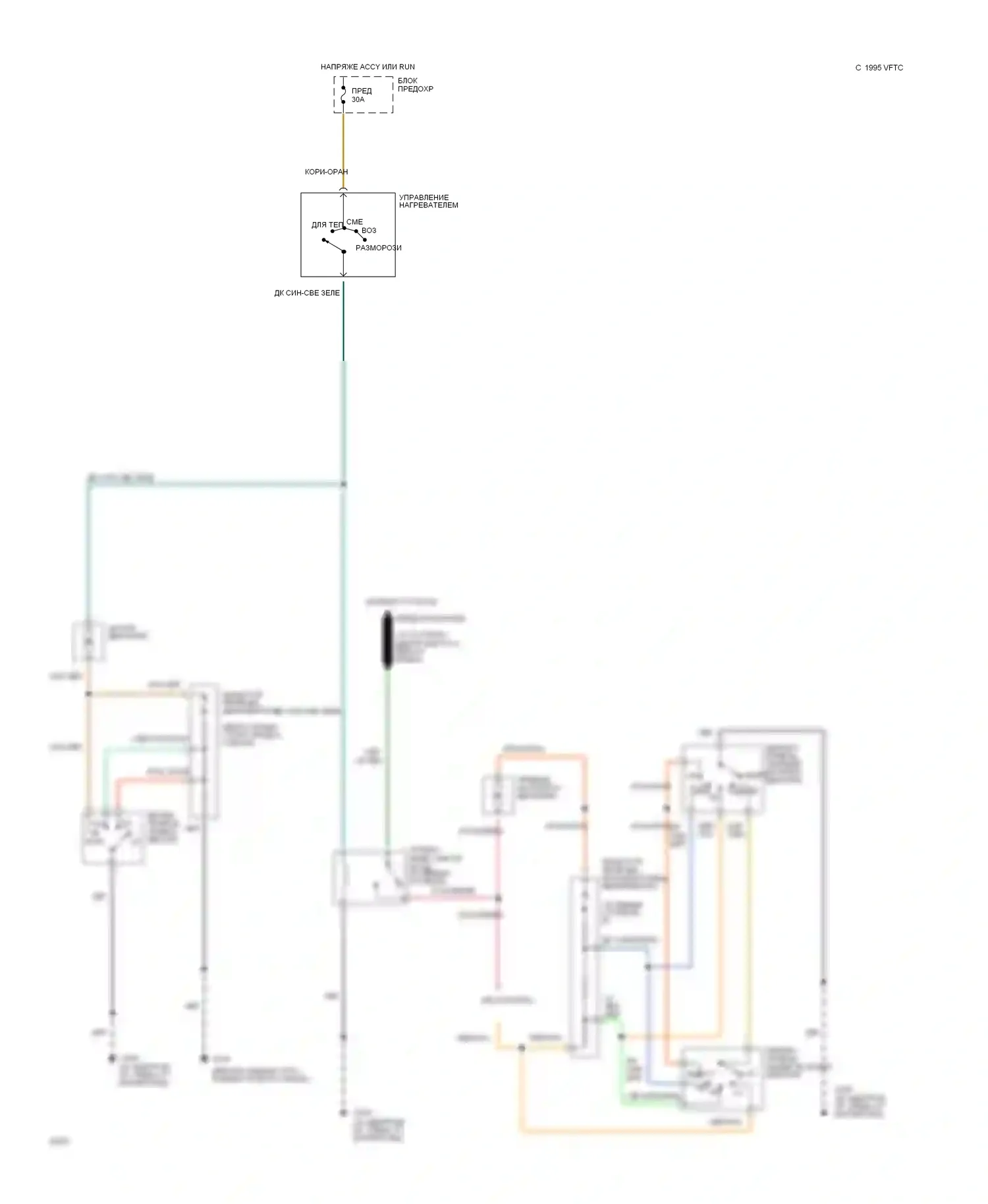 Aerostar Ford I (1986-1997): Электросхема нагревателя 