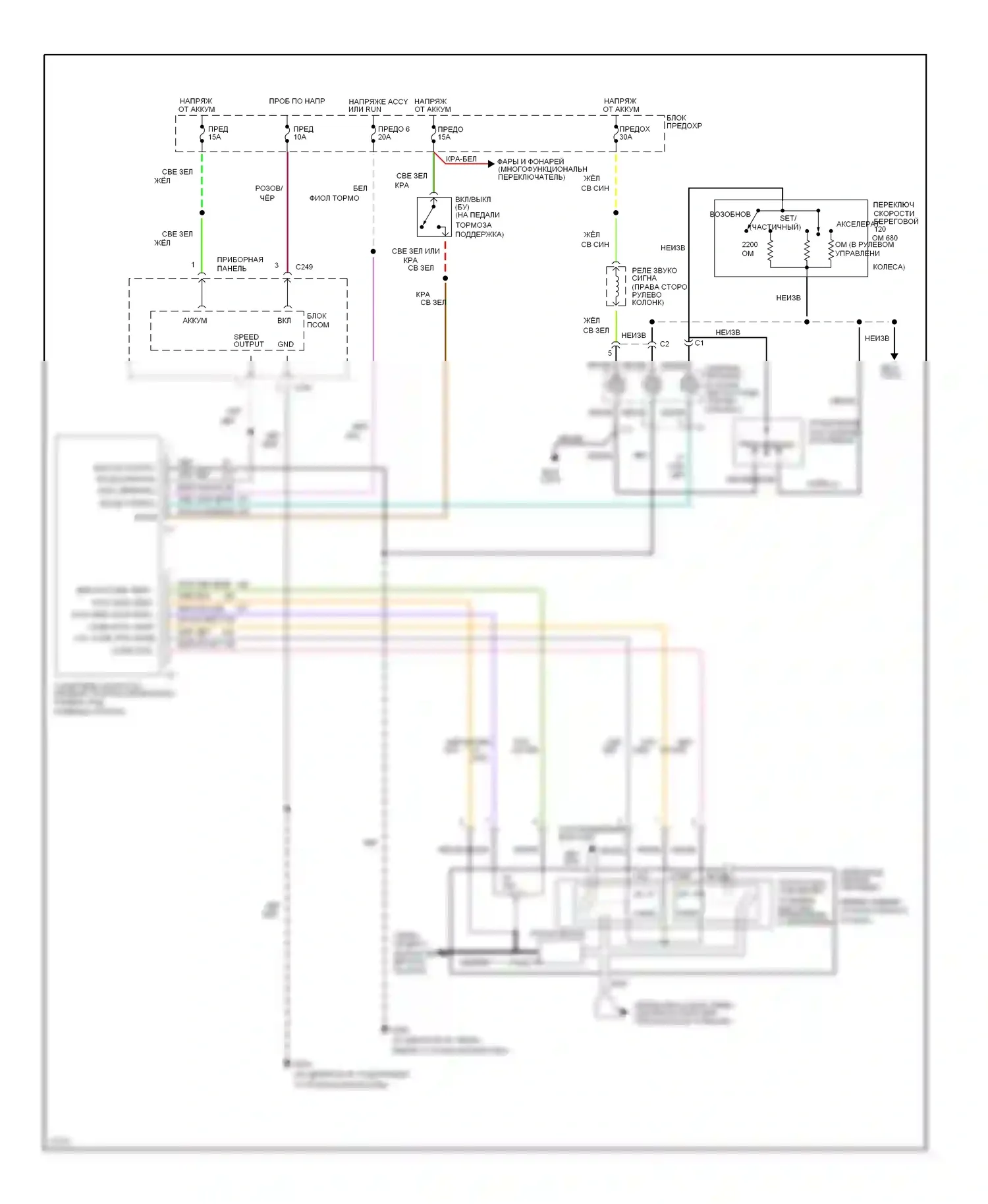 Aerostar Ford I (1986-1997): Электросхема круиз-контроля 