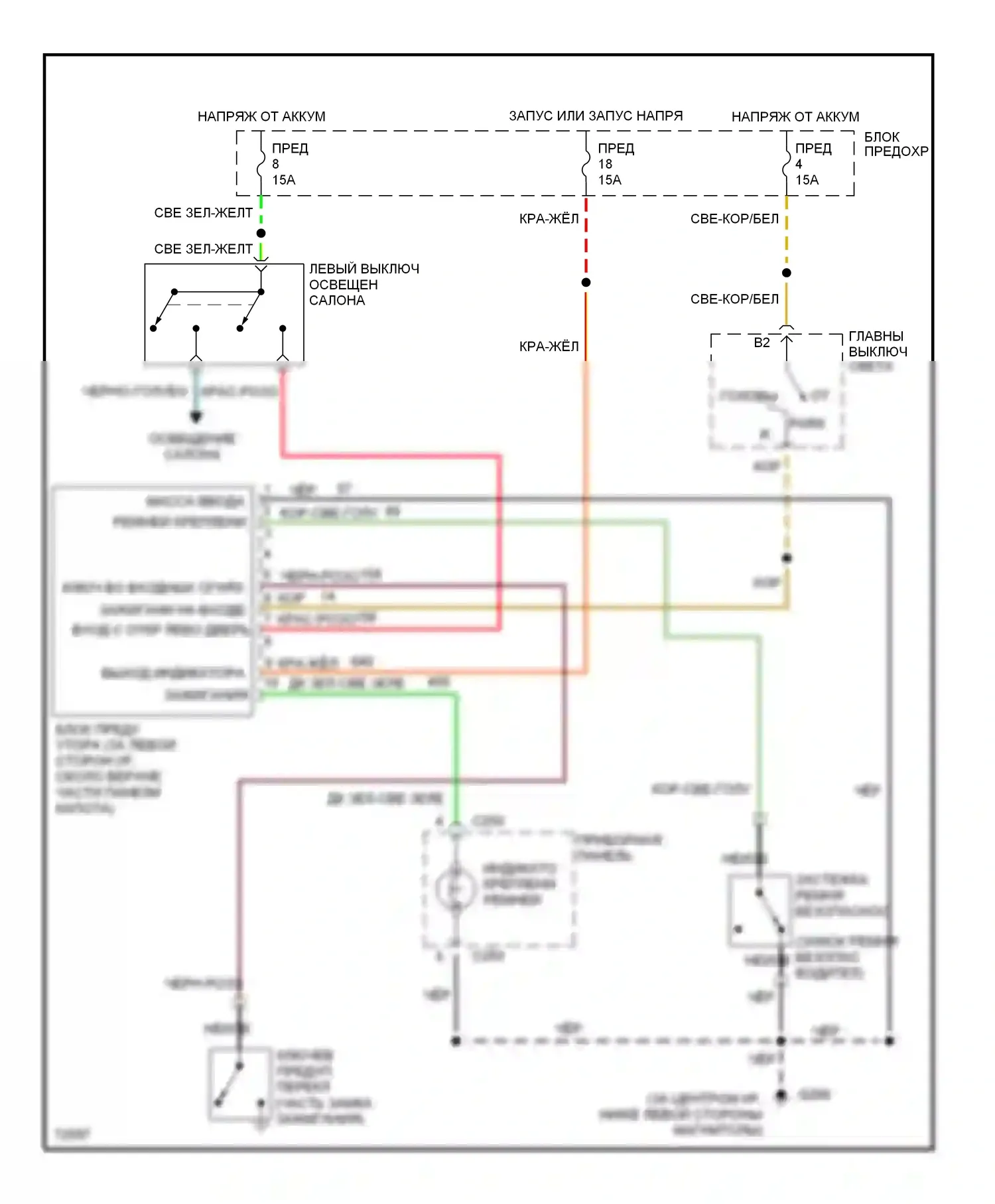 Aerostar Ford I (1986-1997): Электросхемы системы оповещения 