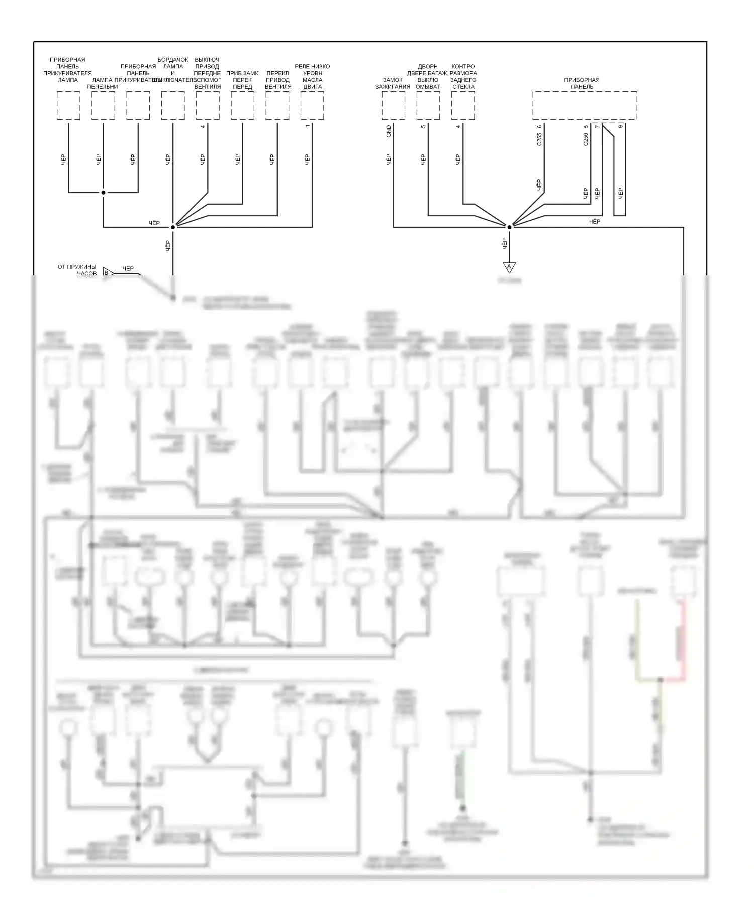 Aerostar Ford I (1986-1997): Электросхема разводки массы (2 из 2) 