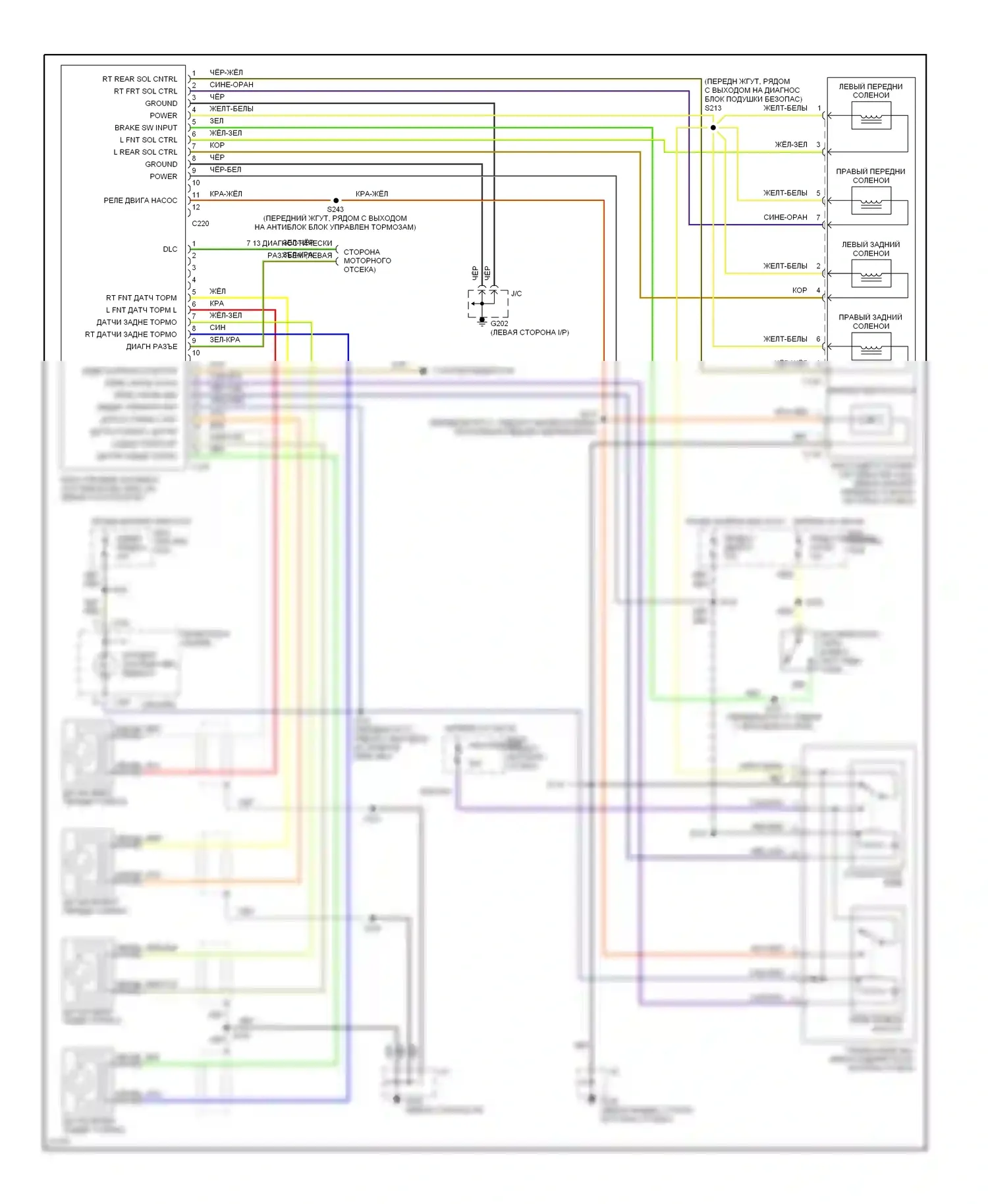 Aspire Ford I (1993-1997): Электросхемы антиблокировочной системы abs 