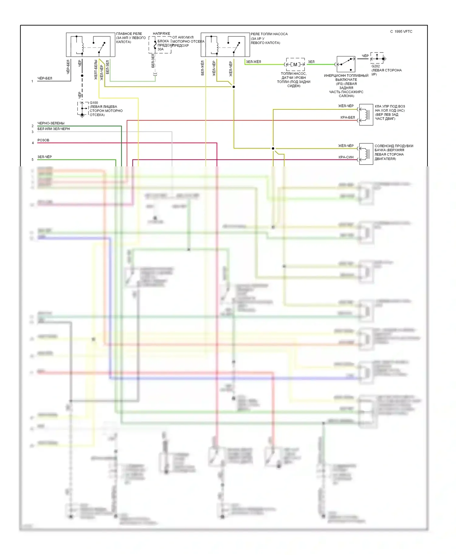 Aspire Ford I (1993-1997): Электросхема двигателя 1.3ls (2 из 2) 