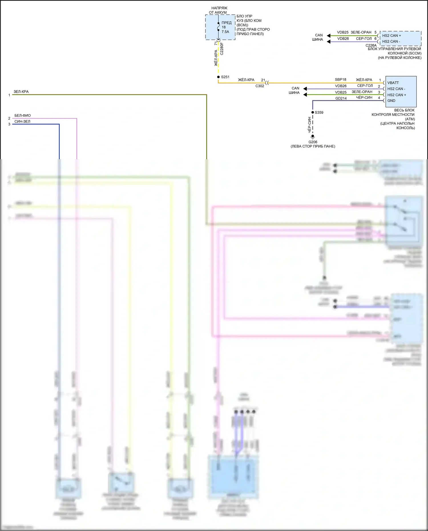 Bronco Sport Ford I (2020-2024): Антиблокировочная система abs электросхема с электроусилителем тормозов (2 из 2) 