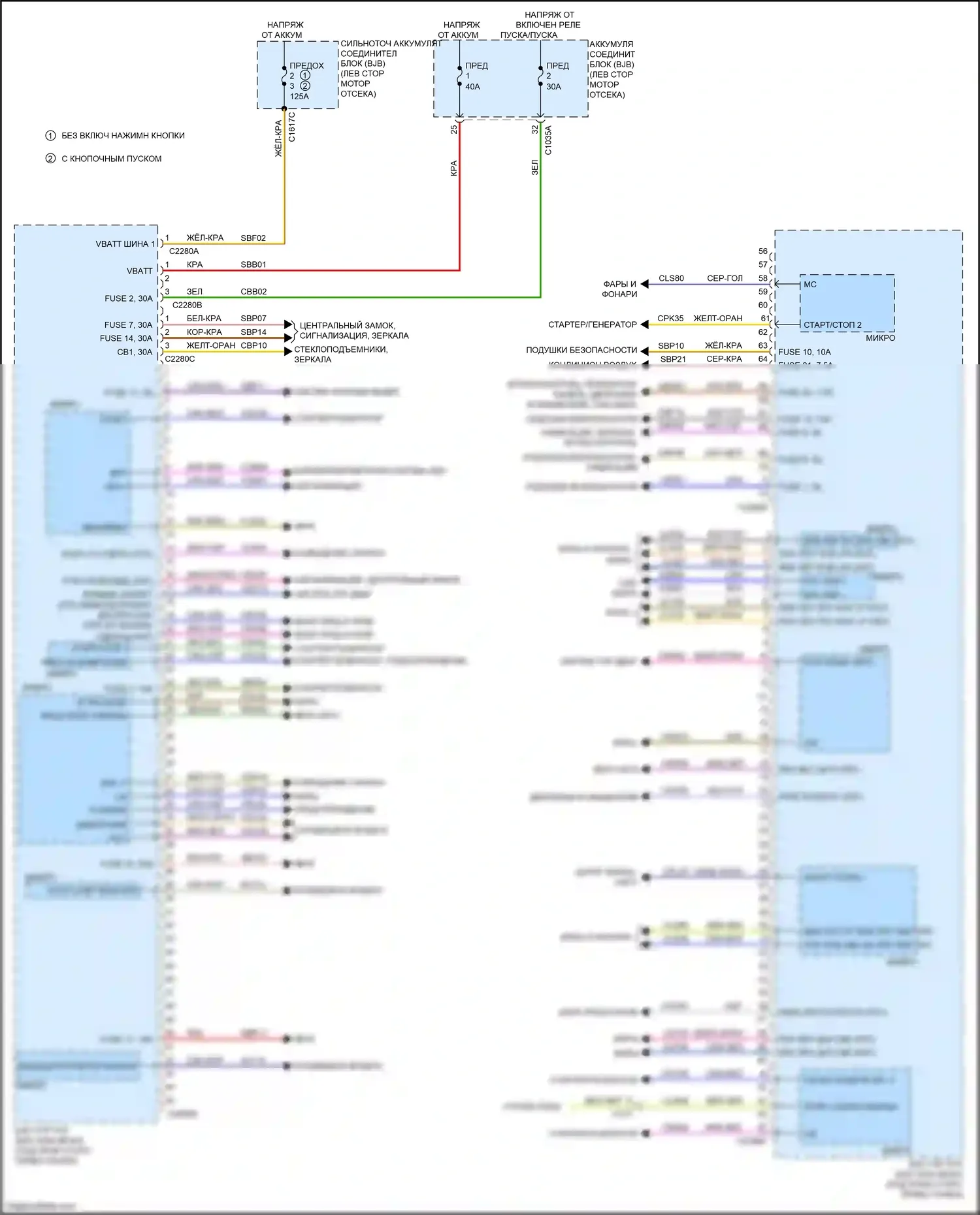 Bronco Sport Ford I (2020-2024): Электросхема блоков управления кузовом (1 из 2) 