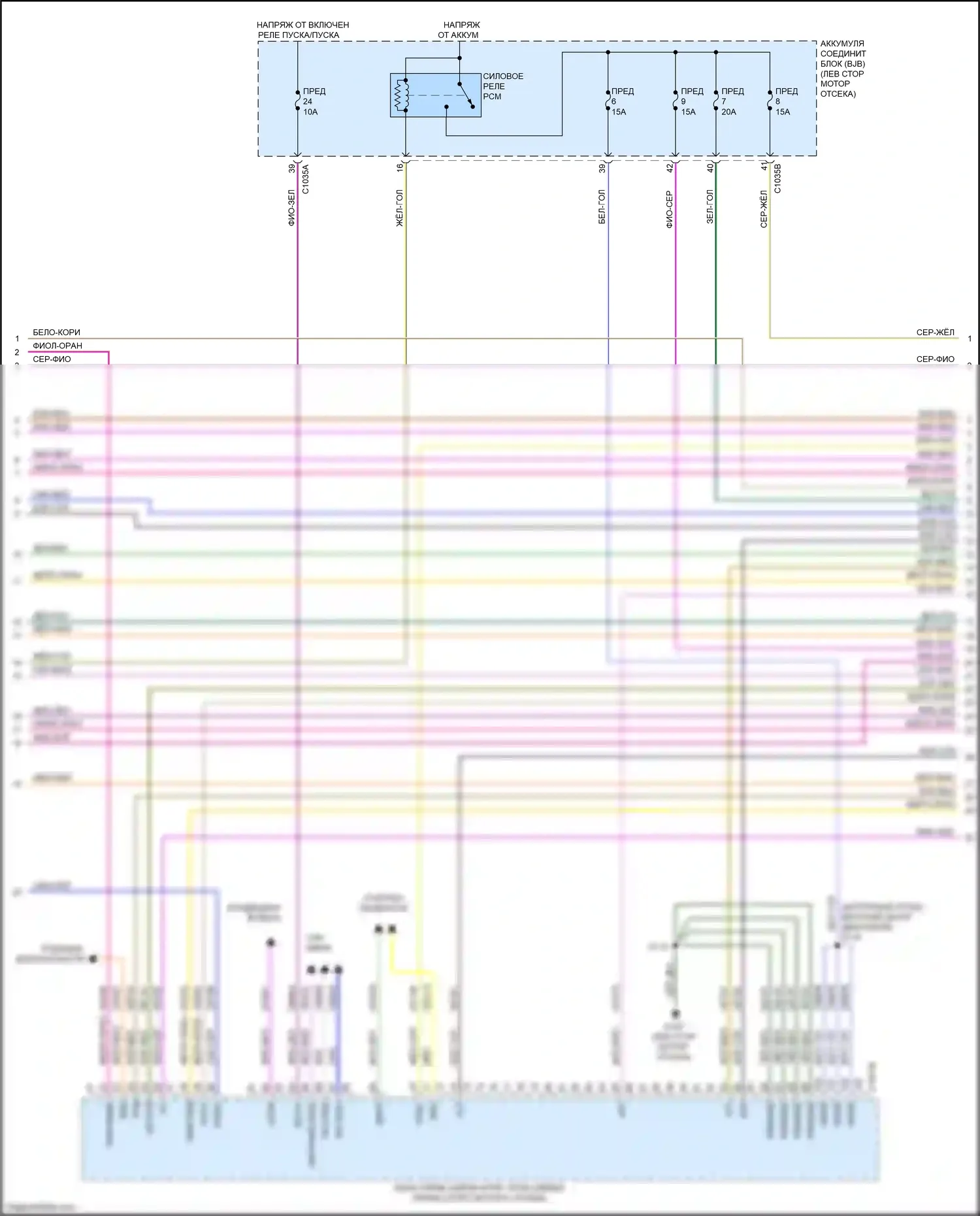 Bronco Sport Ford I (2020-2024): Электросхема двигателя 2.0л турбо (2 из 8) 
