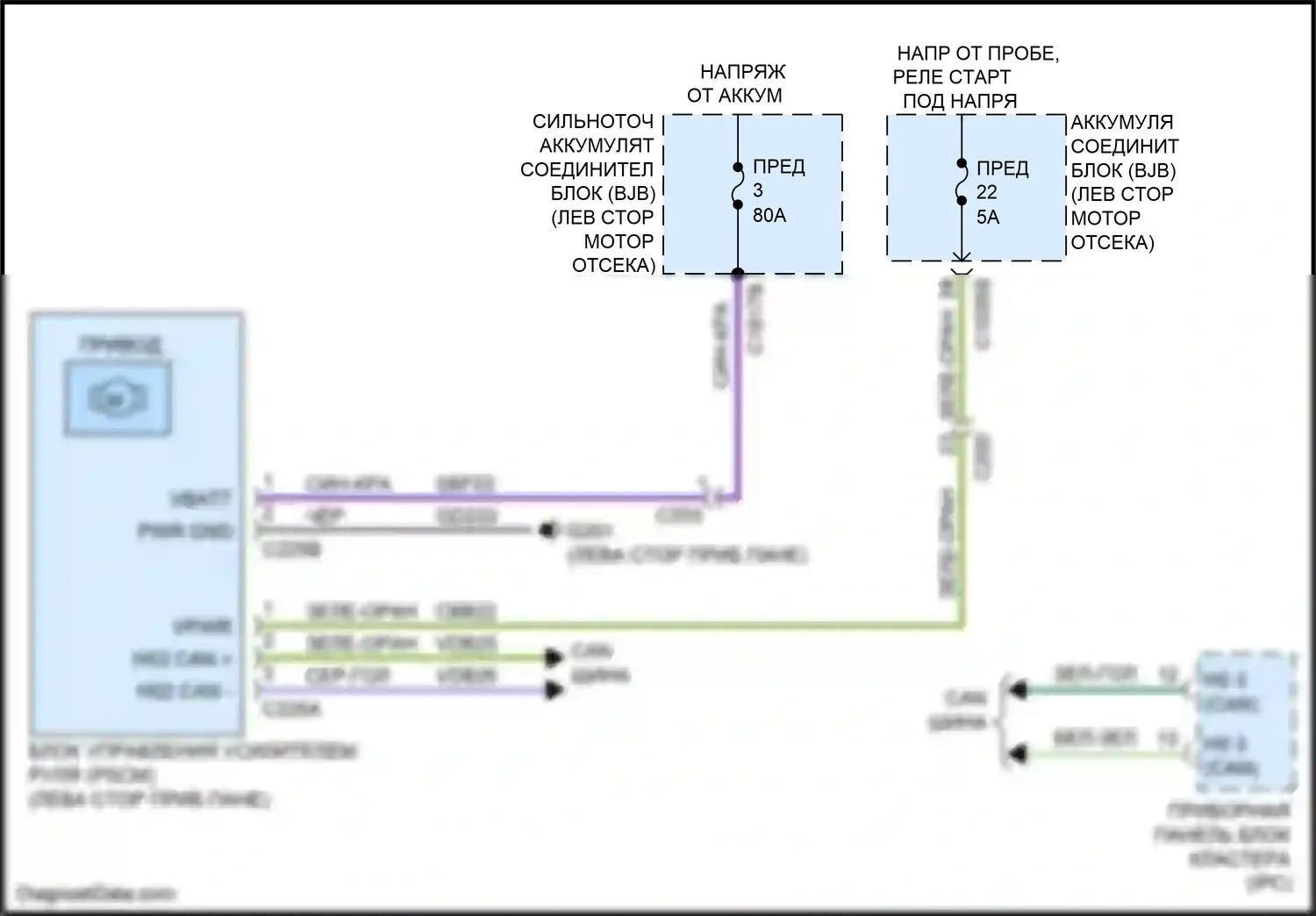Bronco Sport Ford I (2020-2024): Электросхема электроусилителя руля 