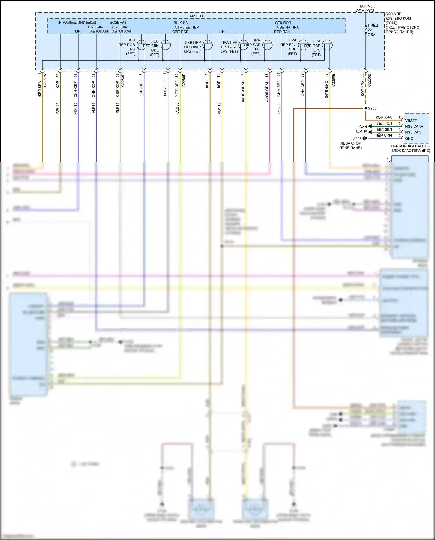 Bronco Sport Ford I (2020-2024): Электросхема фар (2 из 2) 