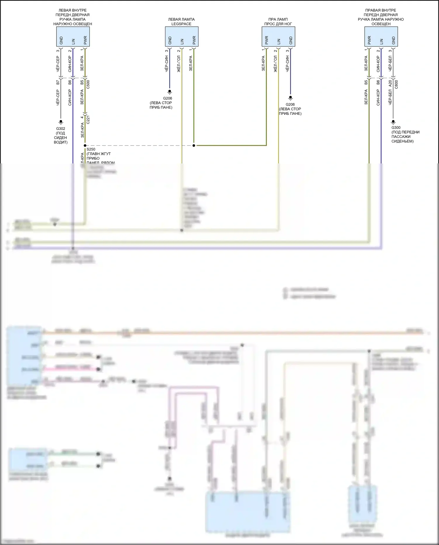 Bronco Sport Ford I (2020-2024): Электросхема освещения салона (2 из 3) 