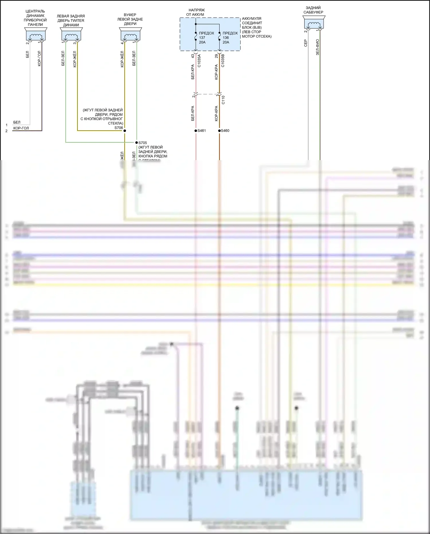 Bronco Sport Ford I (2020-2024): Электросхема навигации, 10 динамиков (2 из 5) 