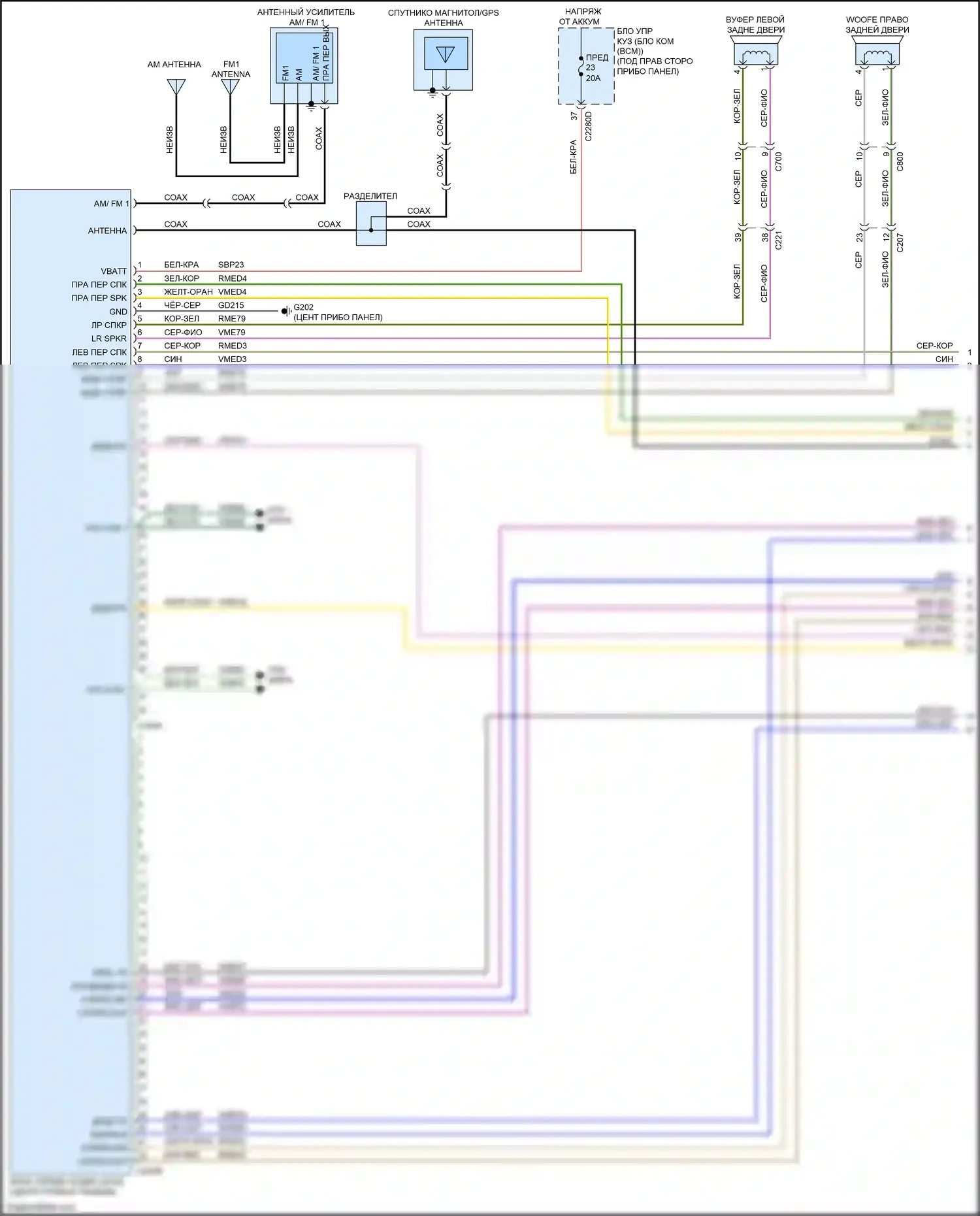 Bronco Sport Ford I (2020-2024): Электросхема навигации, 6 динамиков (1 из 4) 