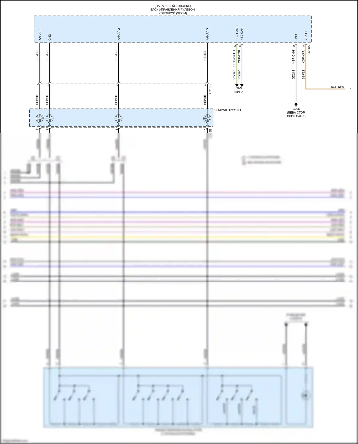 Bronco Sport Ford I (2020-2024): Электросхема навигации, 6 динамиков (3 из 4) 
