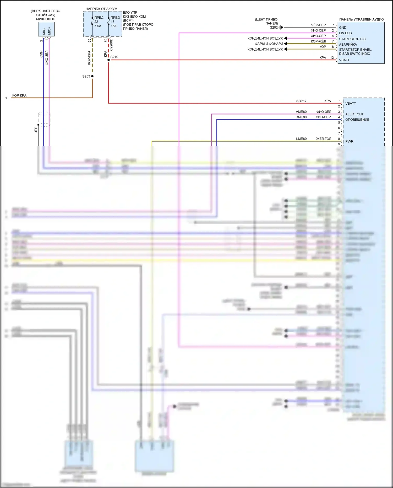 Bronco Sport Ford I (2020-2024): Электросхема навигации, 6 динамиков (4 из 4) 