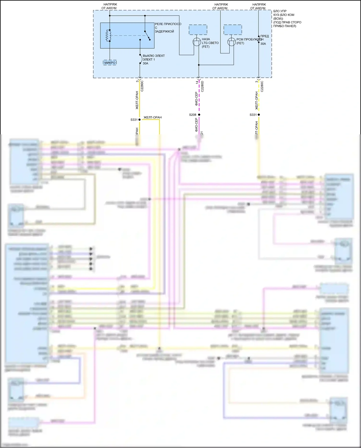 Bronco Sport Ford I (2020-2024): Стеклоподъемники электросхема соединений, одним нажатием вниз 