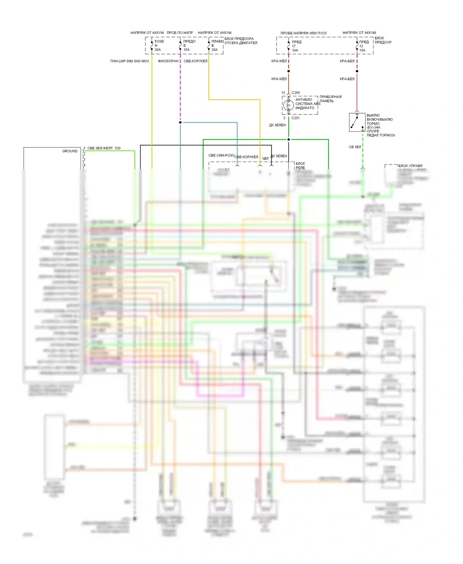 Bronco Ford V (1992-1996): Электросхемы антиблокировочной системы abs 