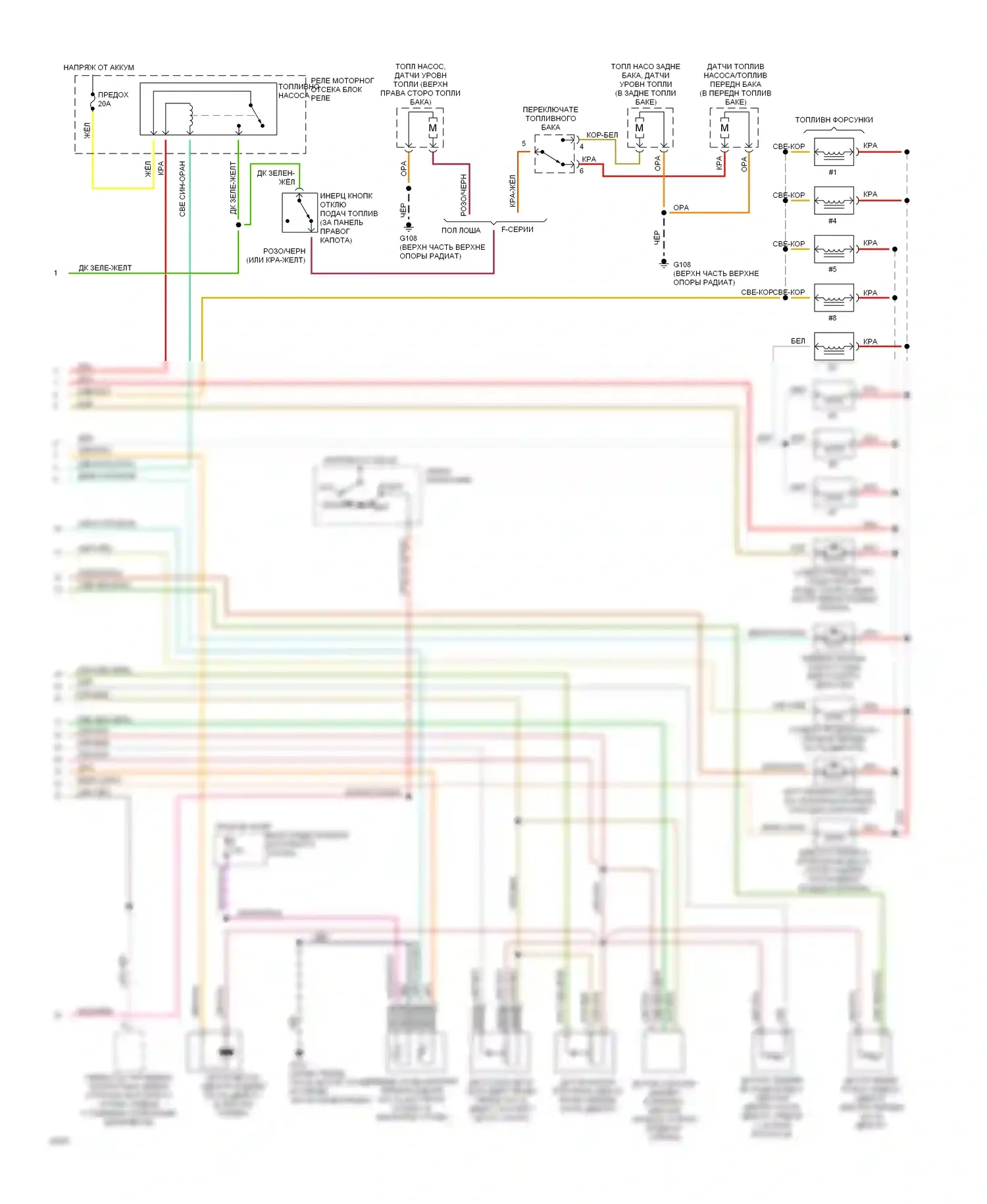 Bronco Ford V (1992-1996): Электросхема двигателя 5.0l mfis (2 из 2) 