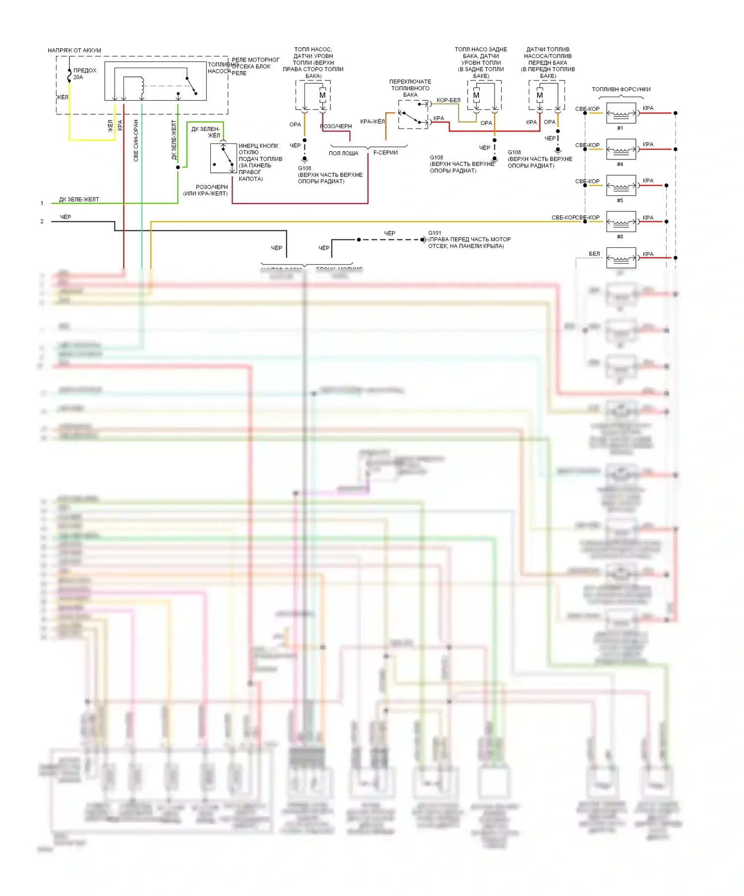 Bronco Ford V (1992-1996): Электросхема двигателя 5.8ls (2 из 2) 