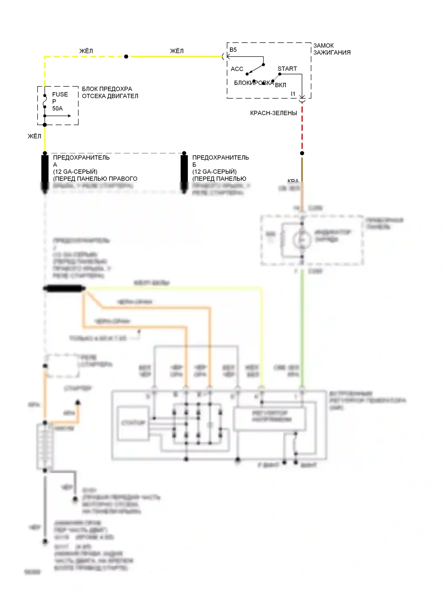 Bronco Ford V (1992-1996): 5.0l, электросхема генератора 