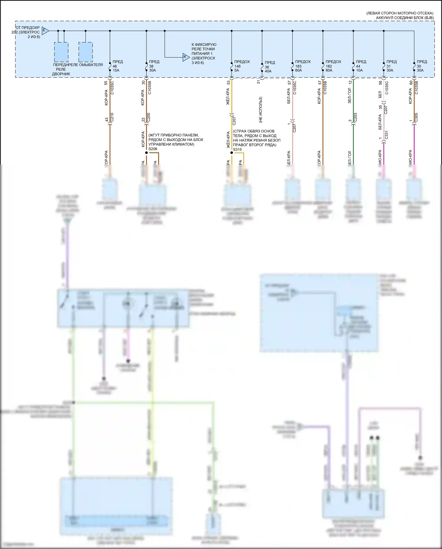 Bronco Ford VI (2020-2024): Электросхема блока предохранителей реле (4 из 6) 