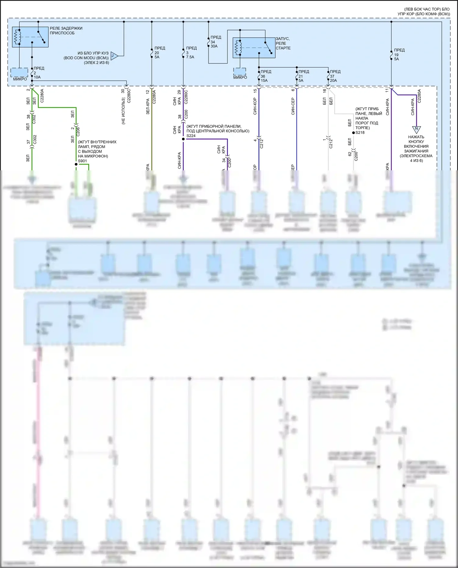 Bronco Ford VI (2020-2024): Электросхема блока предохранителей реле (5 из 6) 