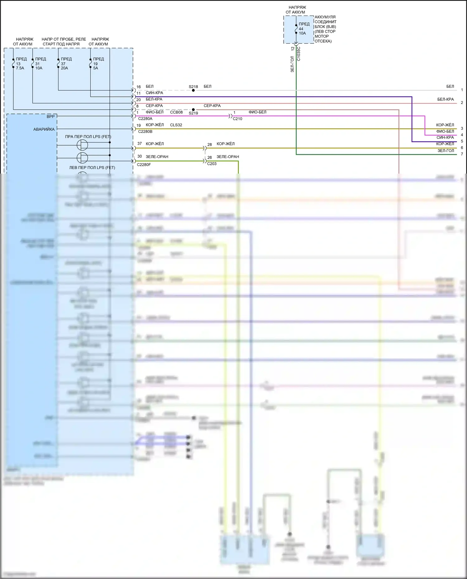 Bronco Ford VI (2020-2024): Электросхема фар и фонарей (1 из 3) 