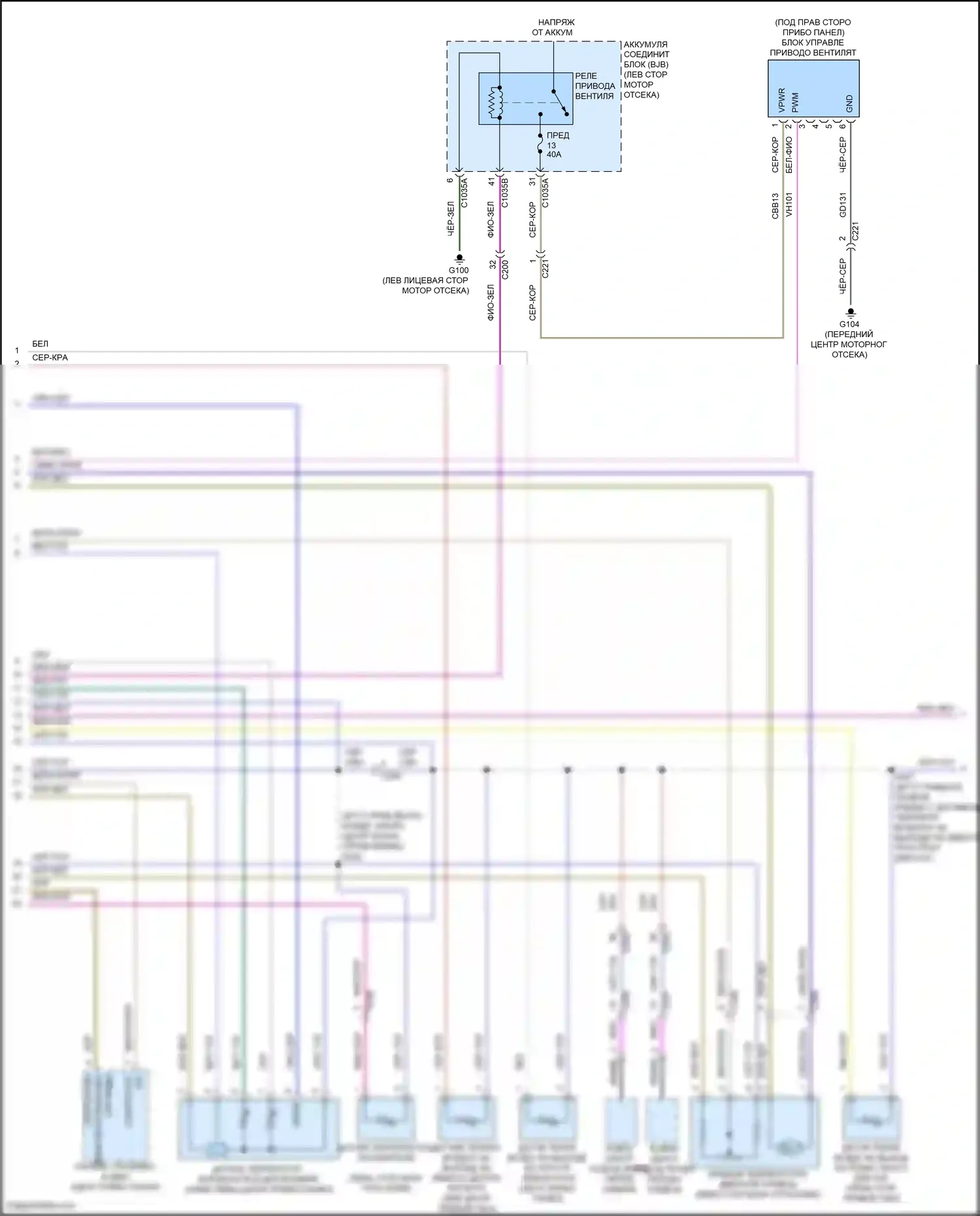 Bronco Ford VI (2020-2024): Электросхема климат контроля (2 из 4) 