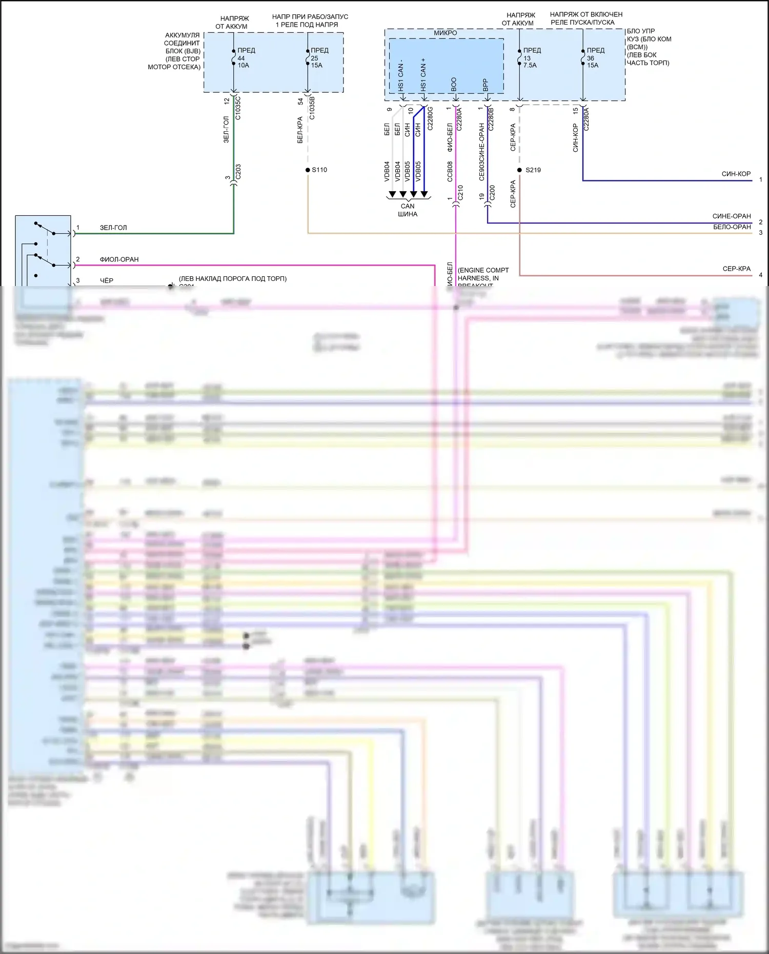 Bronco Ford VI (2020-2024): Электросхема круиз-контроля (1 из 2) 