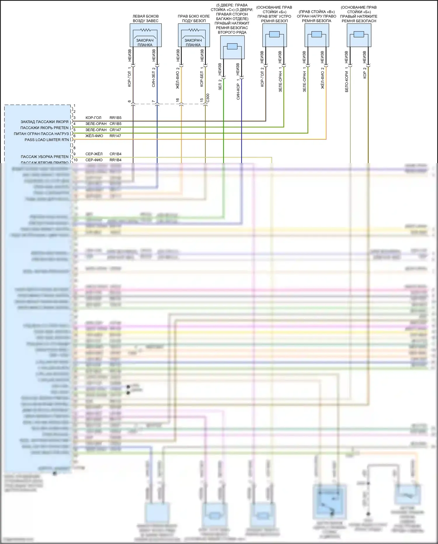 Bronco Ford VI (2020-2024): Электросхема подушек безопасности (1 из 4) 