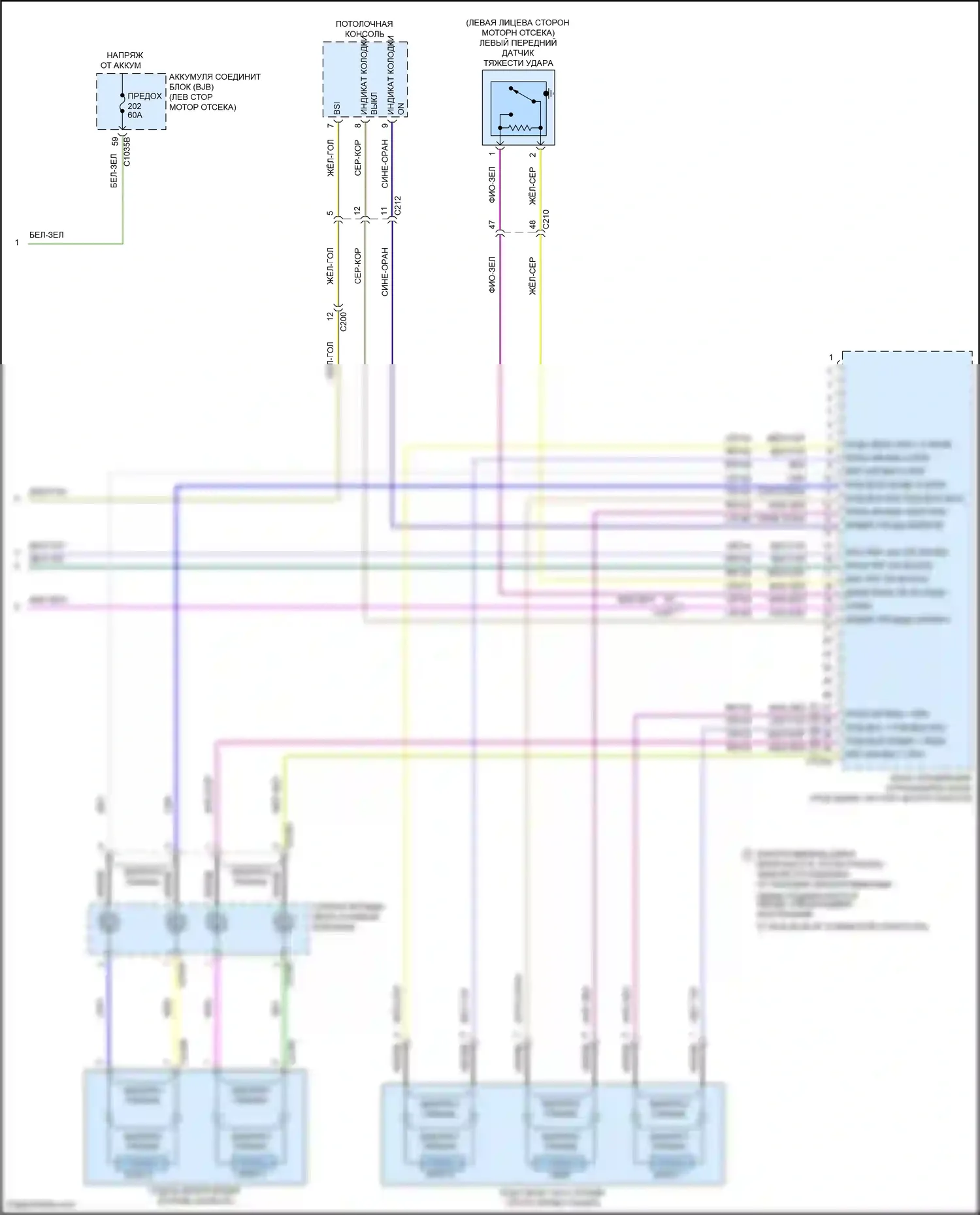 Bronco Ford VI (2020-2024): Электросхема подушек безопасности (4 из 4) 