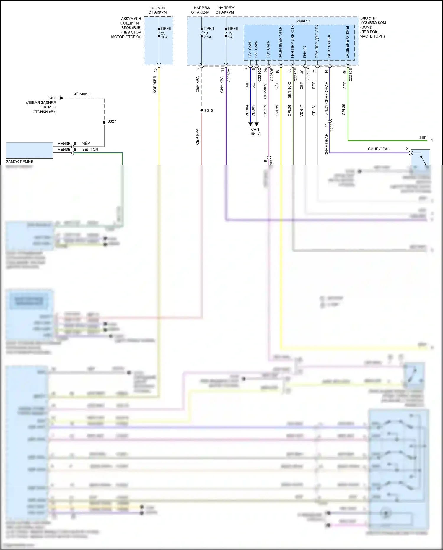 Bronco Ford VI (2020-2024): Электросхема (1 из 2) 