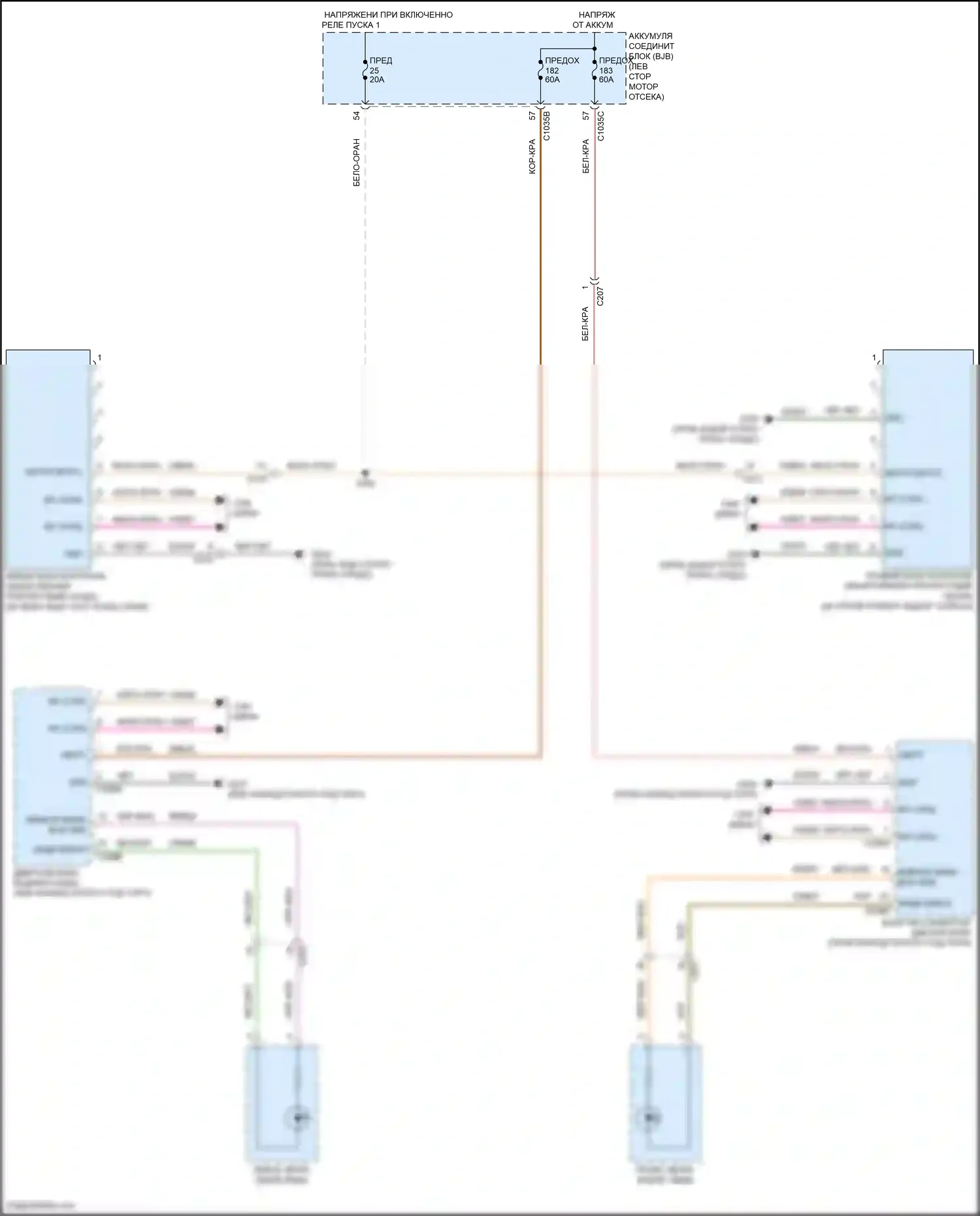 Bronco Ford VI (2020-2024): Электросхема информационной системы в слепой зоне 