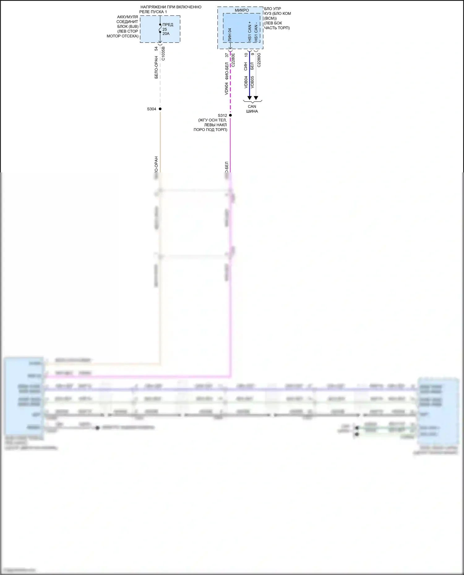 Bronco Ford VI (2020-2024): Электросхема камеры кругового обзора 