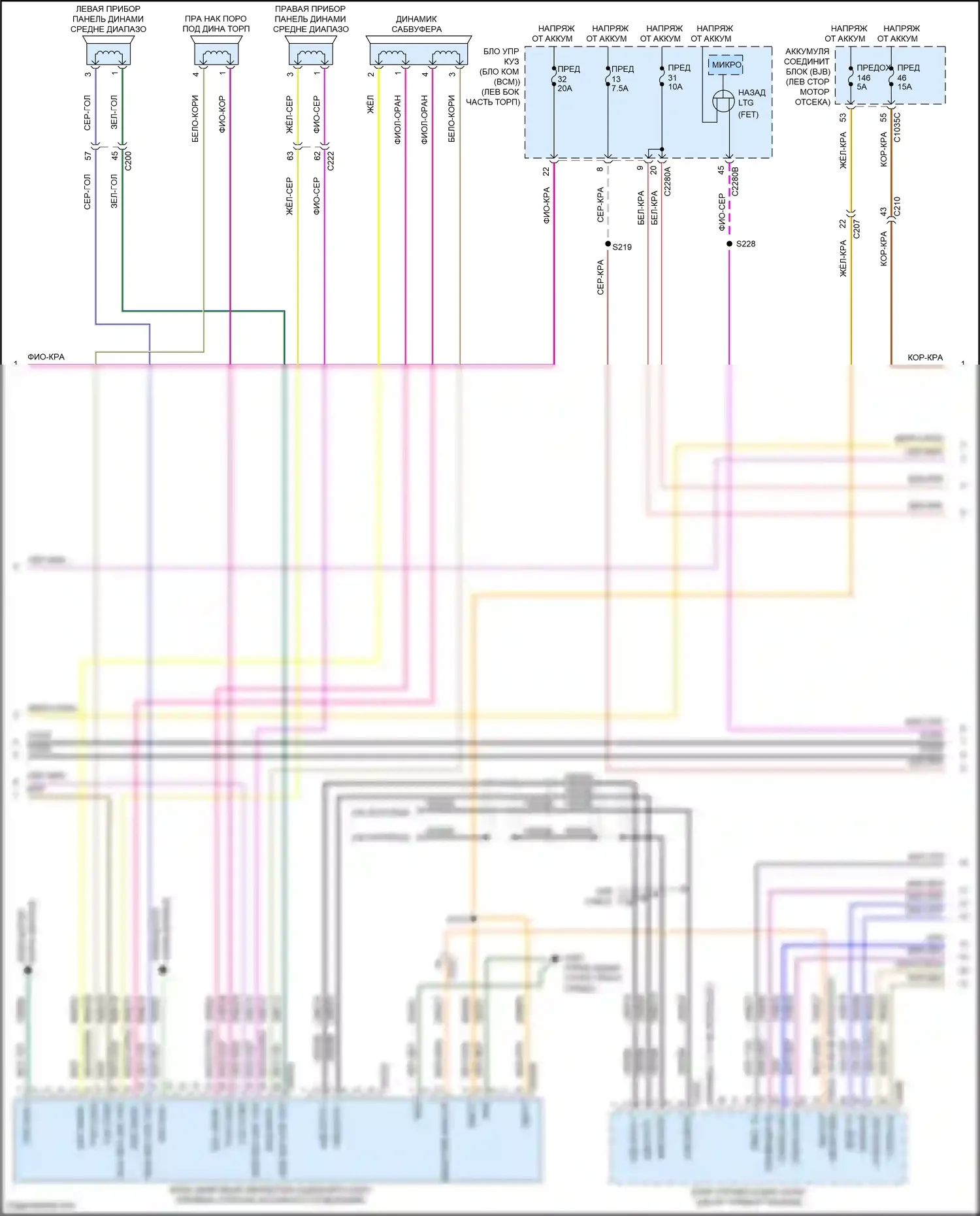 Bronco Ford VI (2020-2024): Электросхема навигации, 10 динамиков (2 из 4) 
