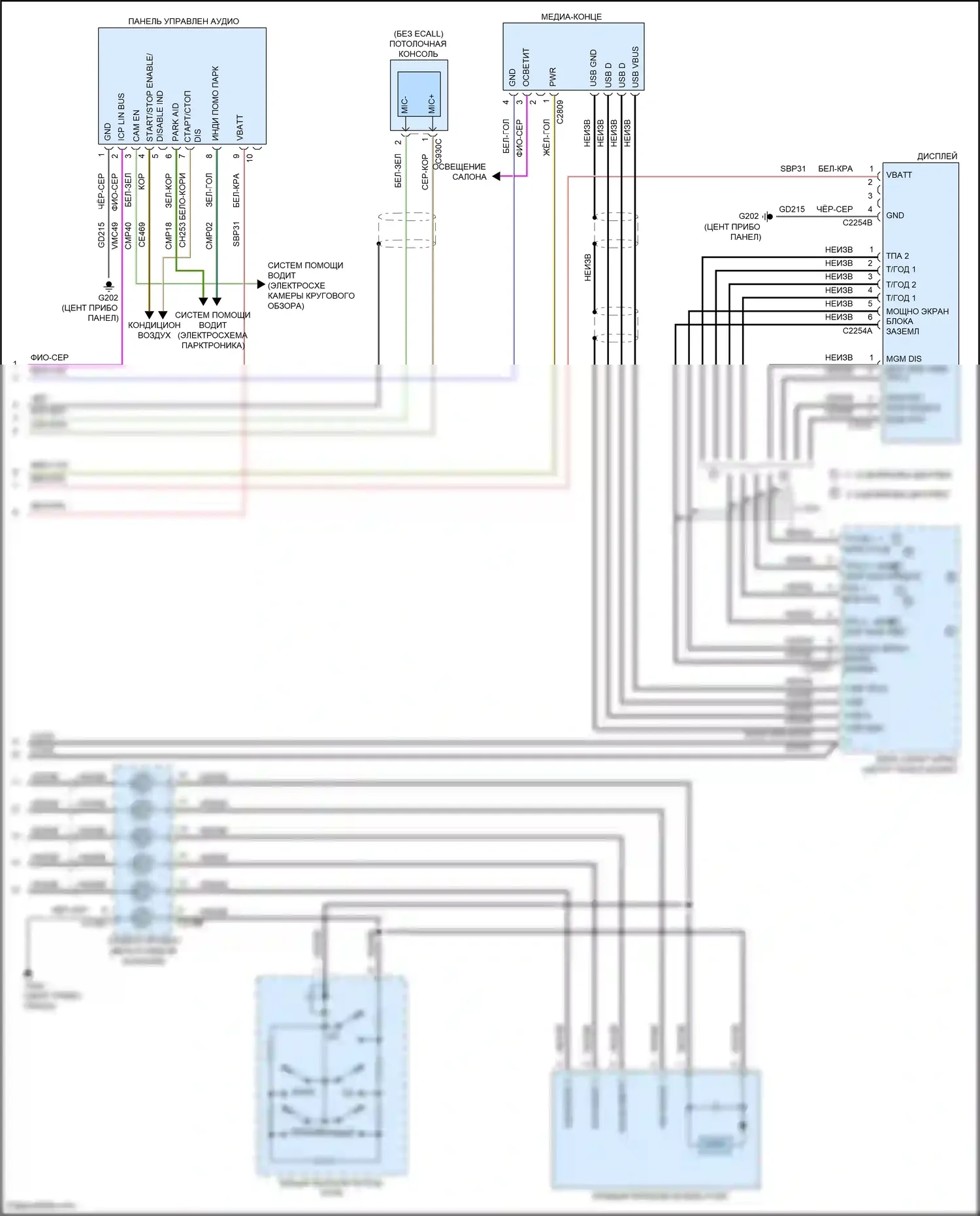 Bronco Ford VI (2020-2024): Электросхема навигации, 6 динамиков (4 из 4) 