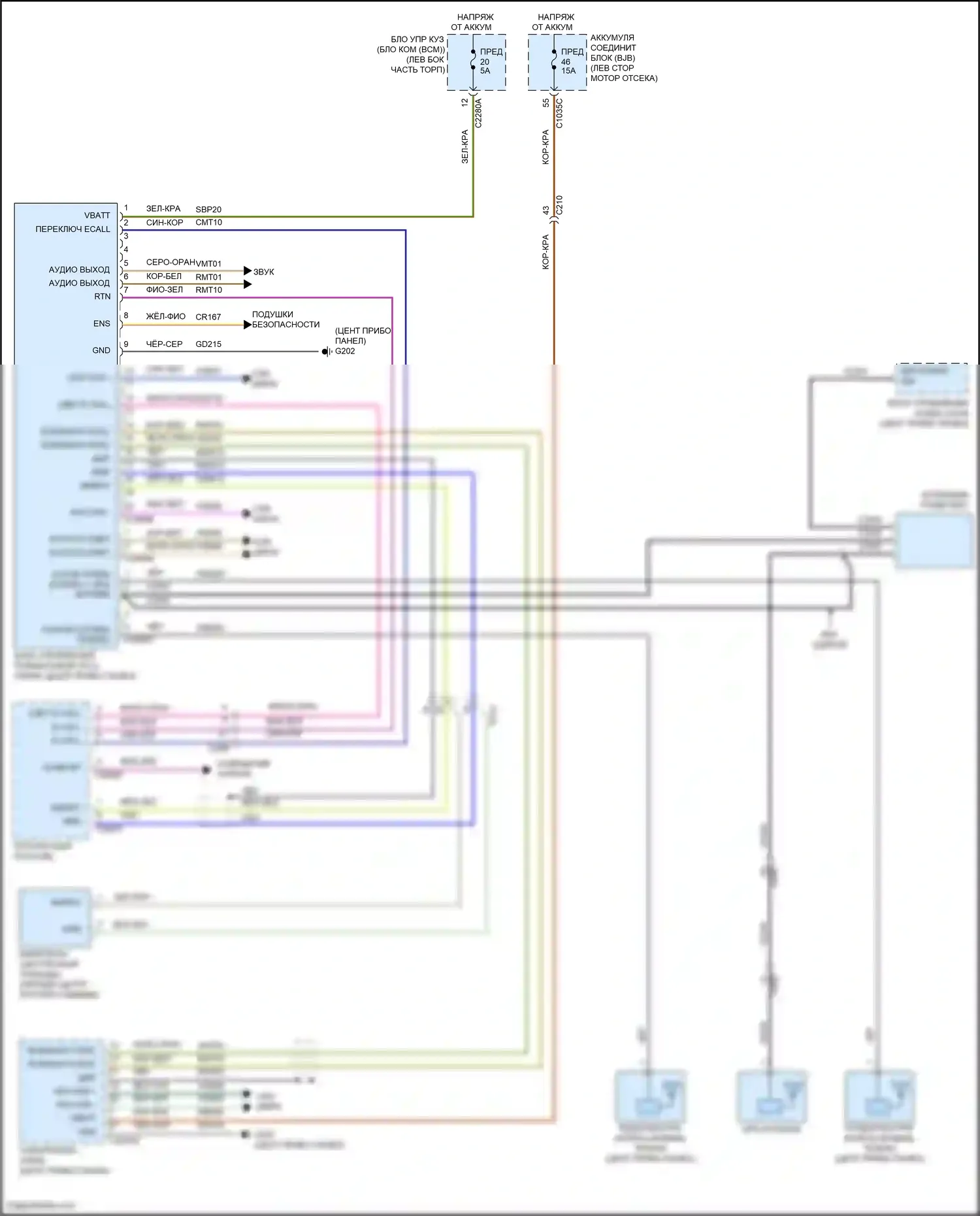 Bronco Ford VI (2020-2024): Электросхема телематики 