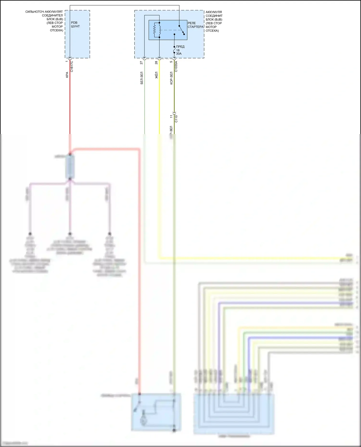 Bronco Ford VI (2020-2024): Электросхема стартера (1 из 2) 