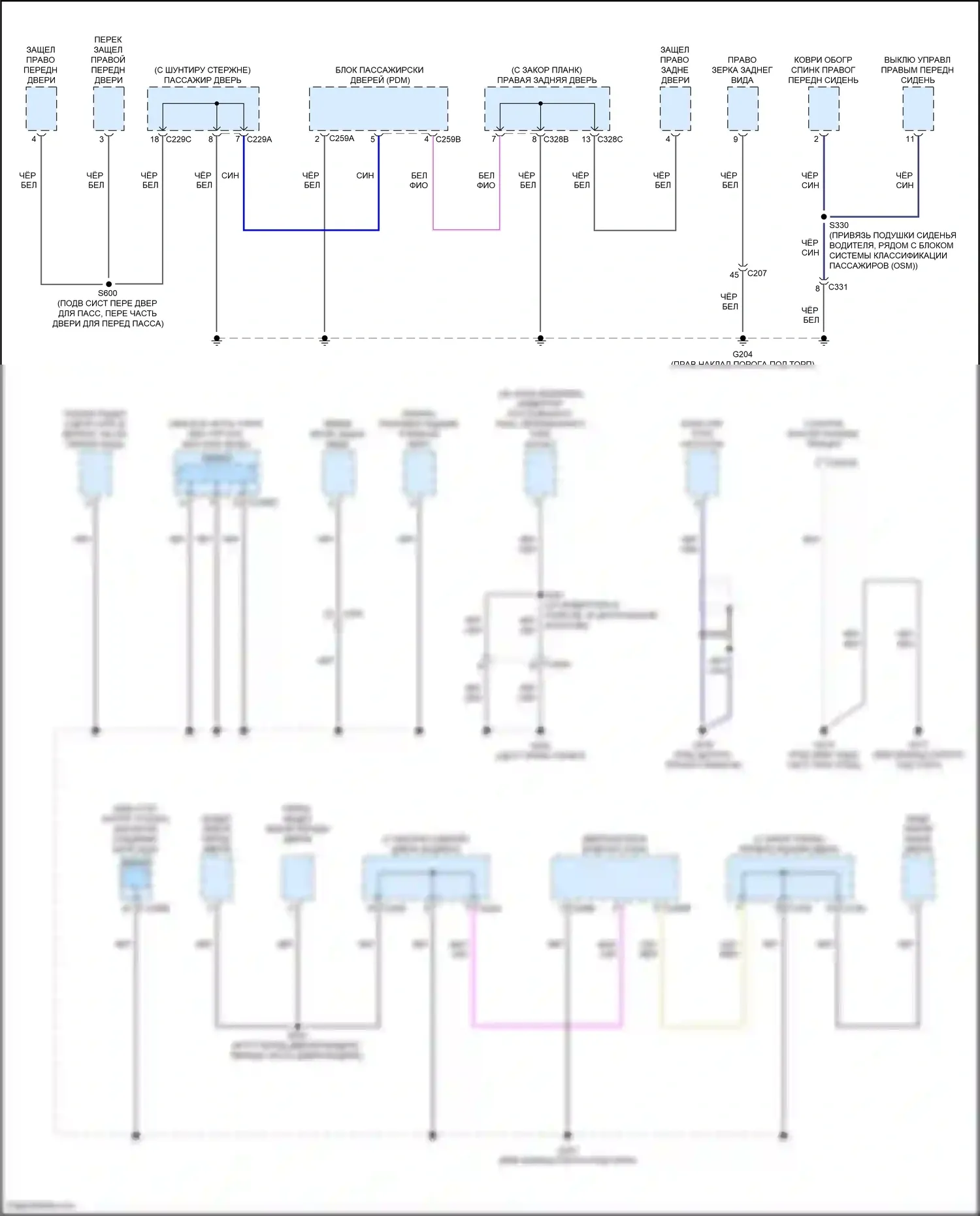 Bronco Ford VI (2020-2024): Электросхема точек подключения масс (3 из 5) 
