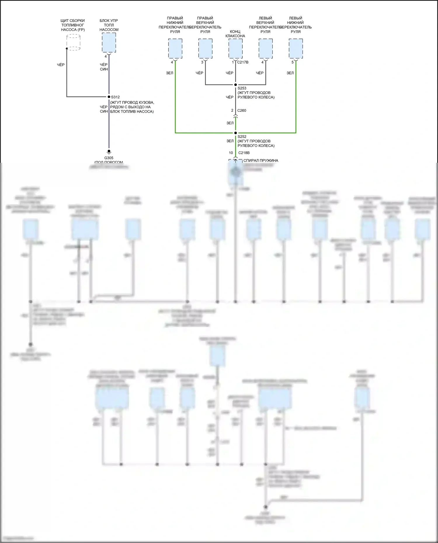 C-MAX Ford II рестайлинг (2015-2019): Электросхема точек подключения масс (2 из 4) 