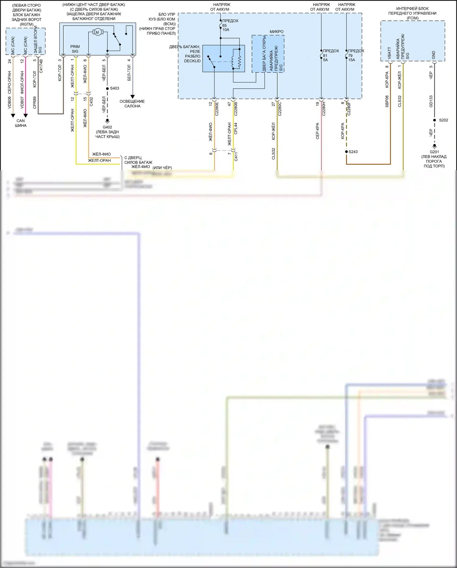 C-MAX Ford II рестайлинг (2015-2019): Электросхема центрального замка (3 из 4) 