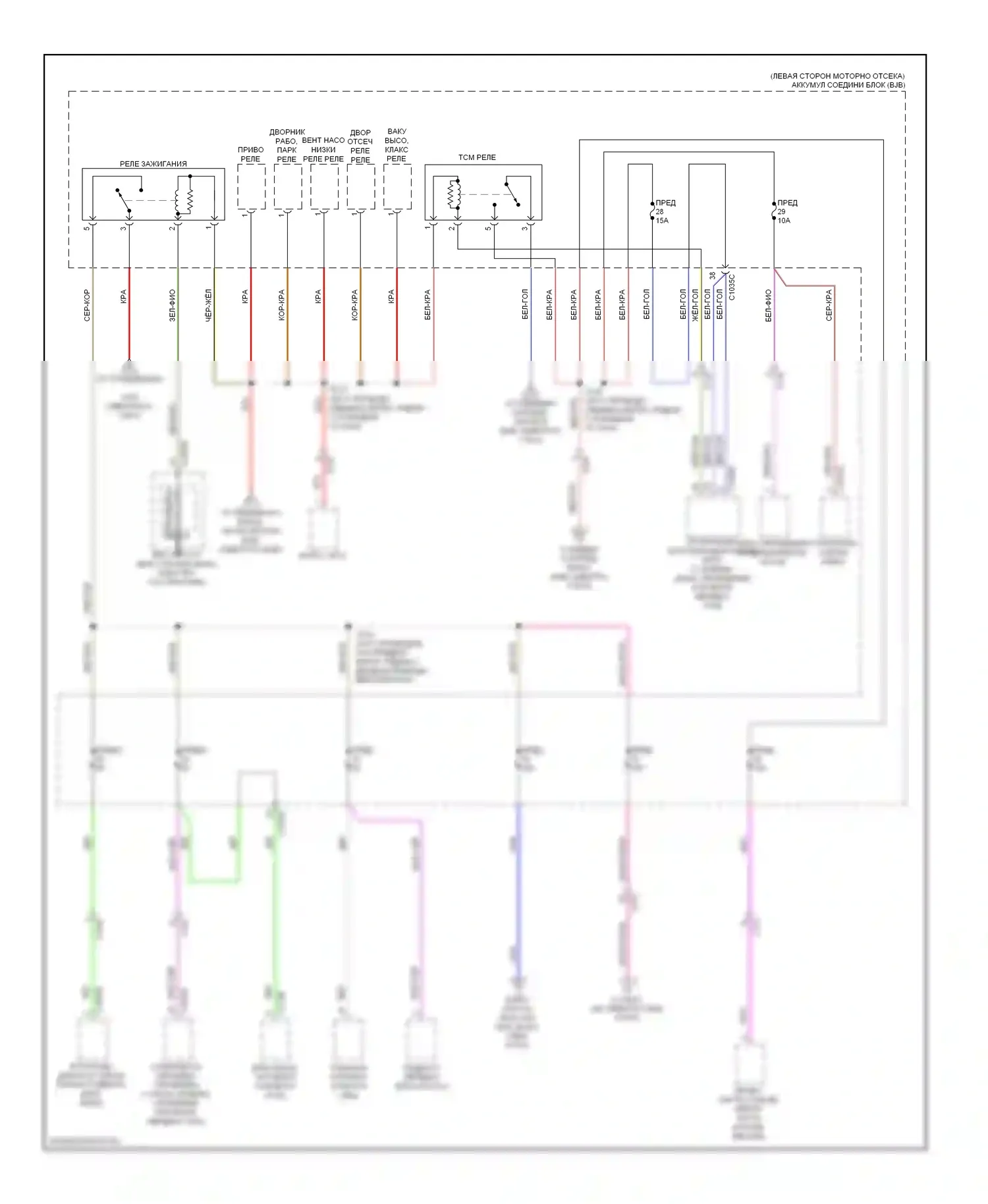 C-MAX Ford II (2010-2015): Электросхема блока предохранителей реле (2 из 6) 