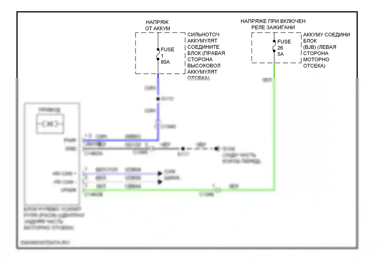 C-MAX Ford II (2010-2015): Электросхема электроусилителя руля 