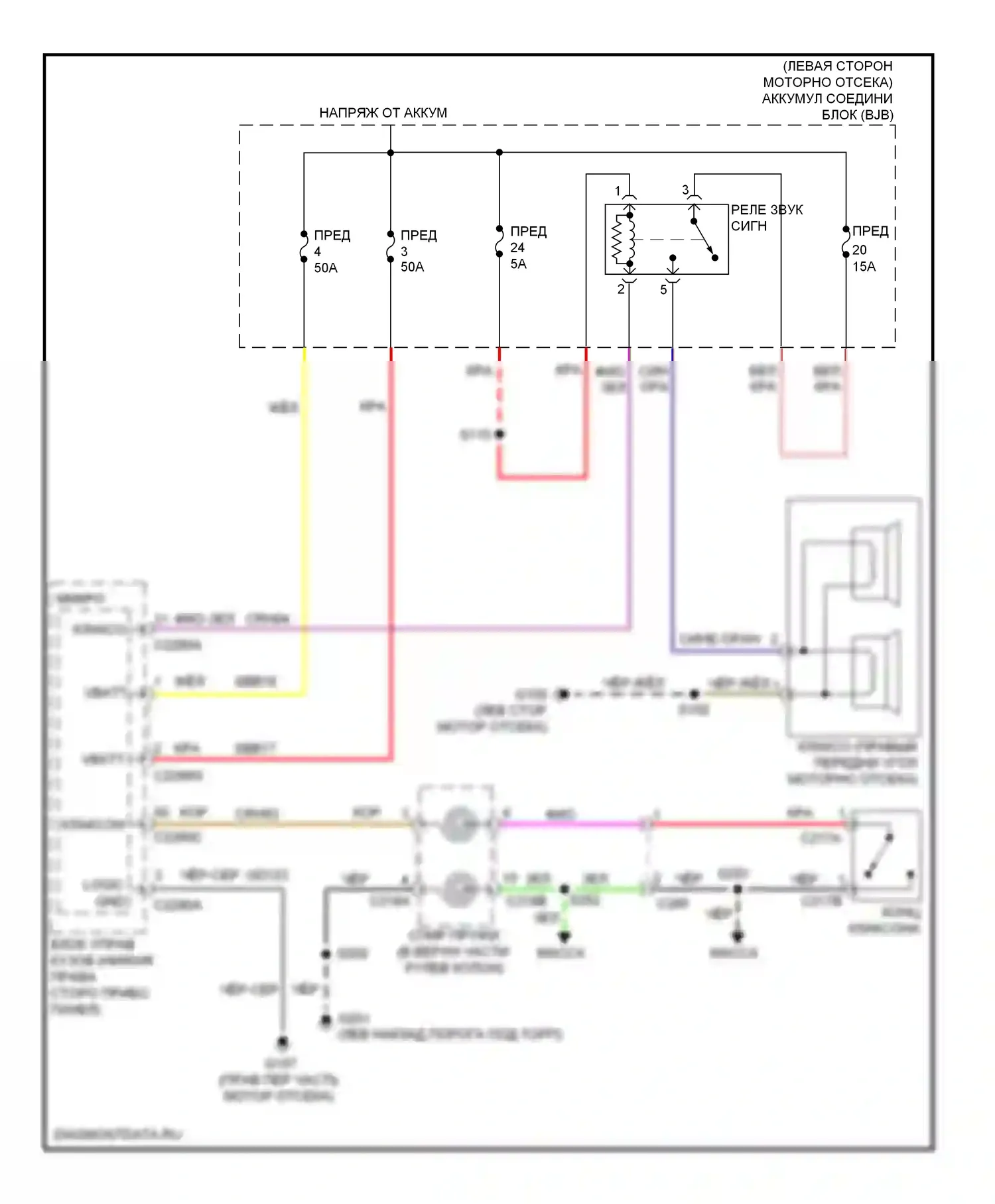 C-MAX Ford II (2010-2015): Электросхема клаксона 