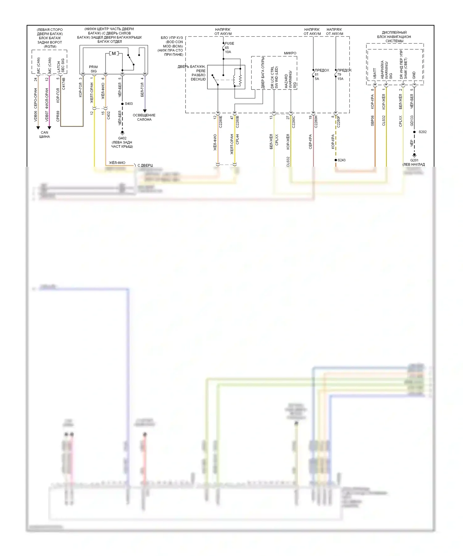 C-MAX Ford II (2010-2015): Электросхема центрального замка (3 из 4) 