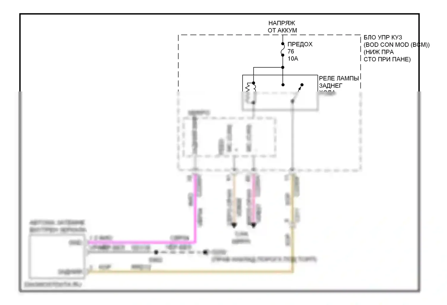 C-MAX Ford II (2010-2015): Электросхема электрохромного зеркала 