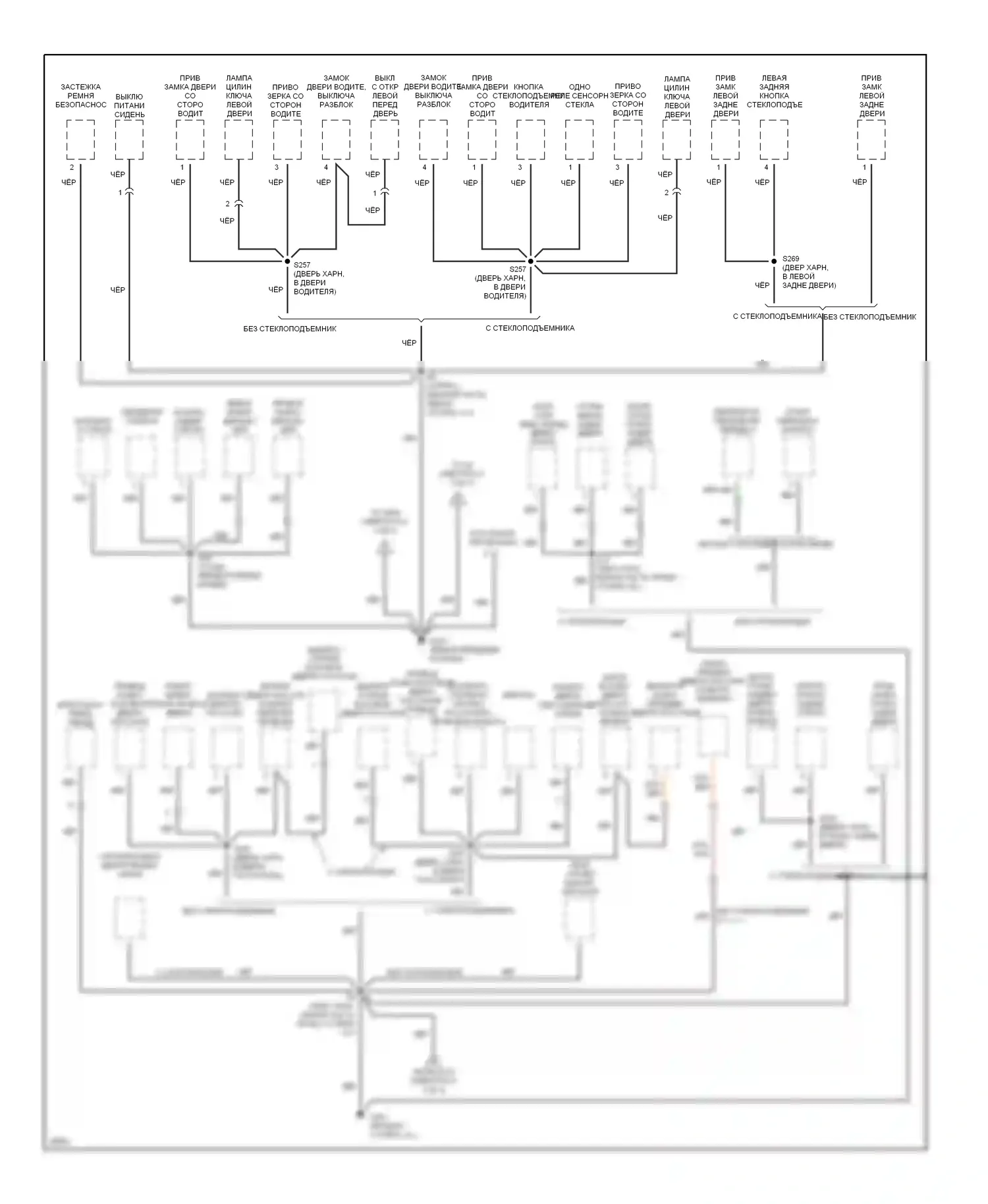 Contour Ford I рестайлинг (1997-2000): Электросхема точек подключения масс (2 из 3) 