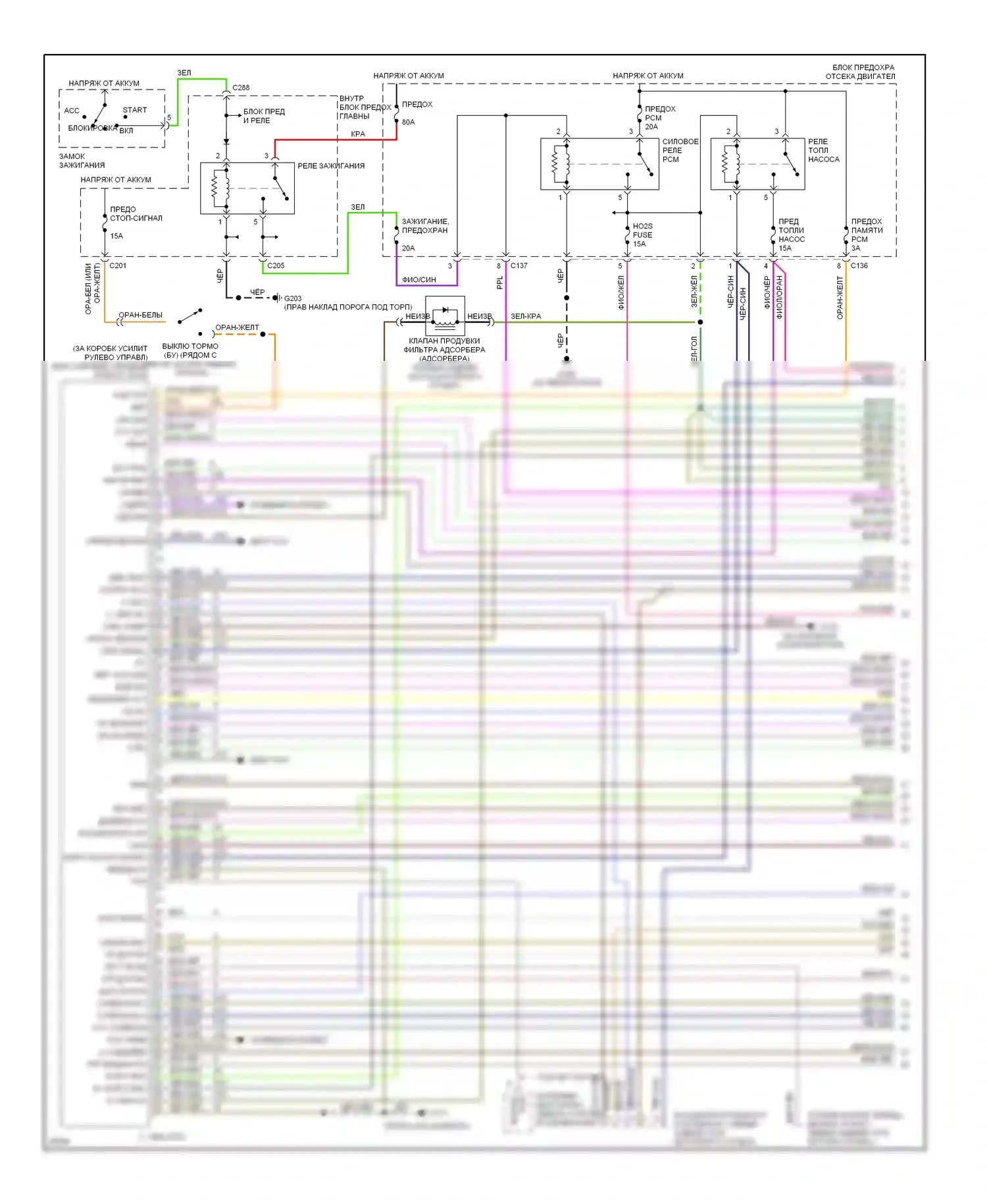Contour Ford I (1994-1997): Электросхема двигателя 2.0ls (1 из 4) 